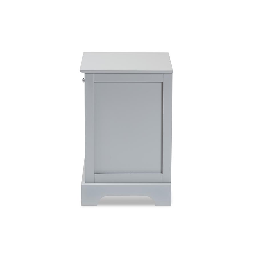 Baxton Studio Chase Modern Transitional Light Grey Finished 1Drawer Wood Nightstand. Picture 4