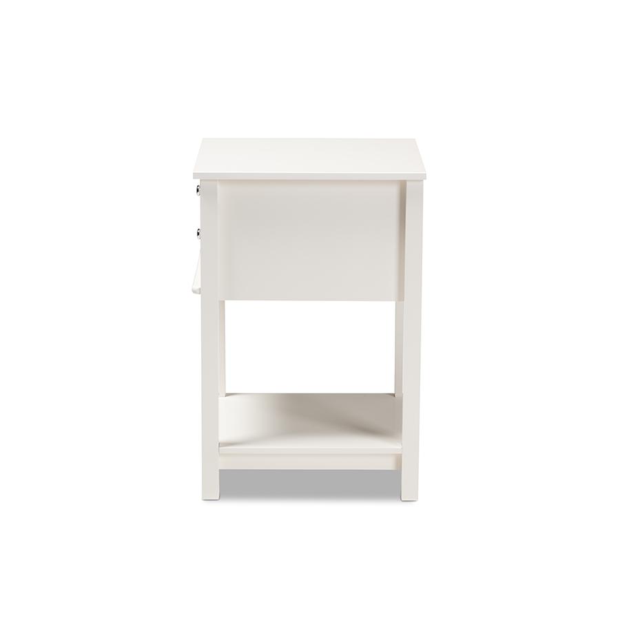 Baxton Studio Willow Modern Transitional White Finished 2Drawer Wood Nightstand. Picture 4