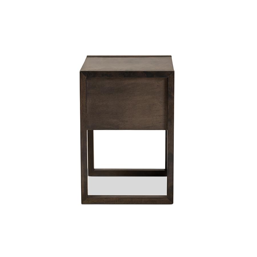 Baxton Studio Inicio Modern and Contemporary Ash Brown Finished 1-Drawer Wood Nightstand. Picture 5