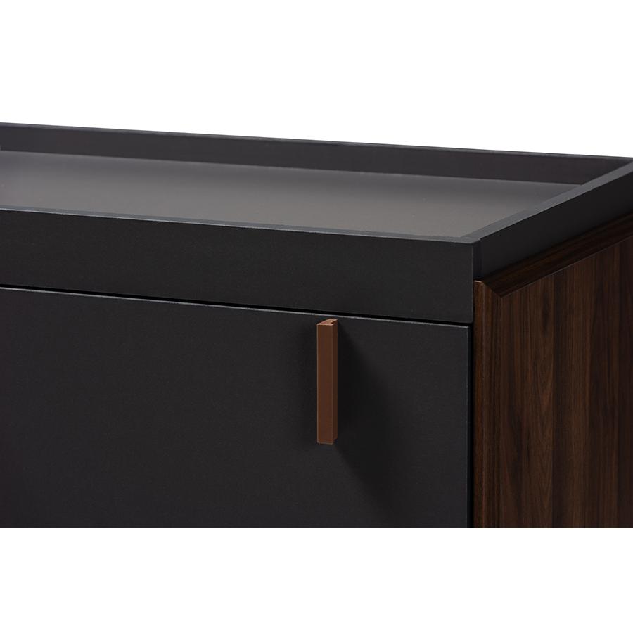 Baxton Studio Rikke Modern and Contemporary Two-Tone Gray and Walnut Finished Wood 5-Drawer Chest. Picture 6