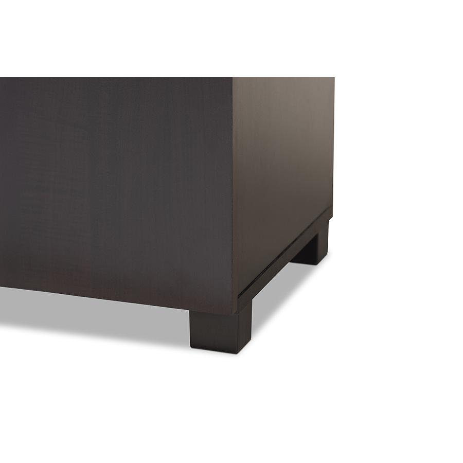 Baxton Studio Marine Modern and Contemporary Wenge Dark Brown Finished 2-Door Wood Entryway Shoe Storage Cabinet. Picture 7