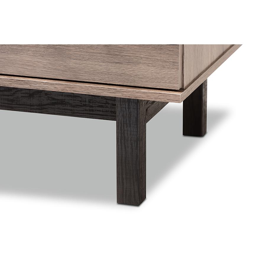 Baxton Studio Arend Modern and Contemporary Two-Tone Oak Brown and Black Wood 1-Drawer Coffee Table. Picture 8