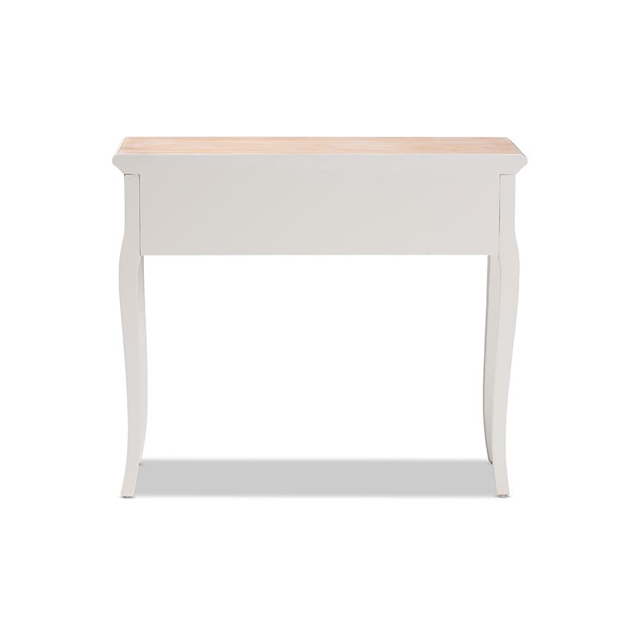 White Finished Wood 2-Drawer Console Table. Picture 5