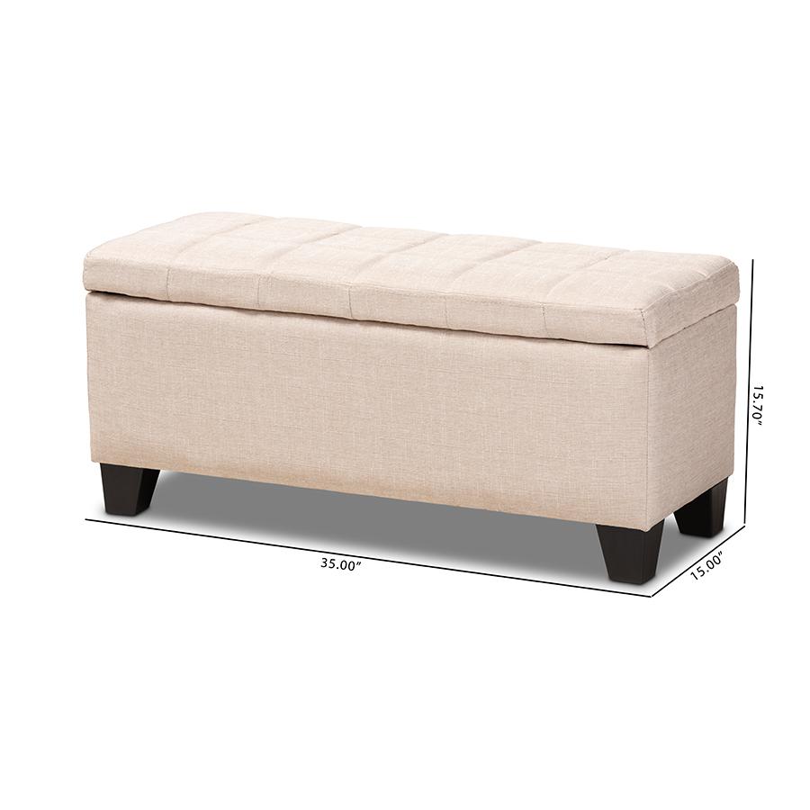 Baxton Studio Fera Modern and Contemporary Beige Fabric Upholstered Storage Ottoman. Picture 12