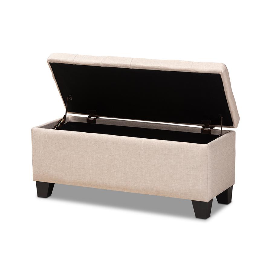 Baxton Studio Fera Modern and Contemporary Beige Fabric Upholstered Storage Ottoman. Picture 3