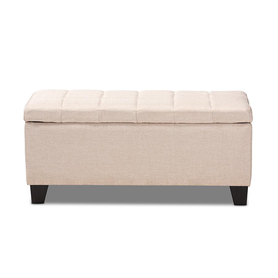 Baxton Studio Fera Modern and Contemporary Beige Fabric Upholstered Storage Ottoman. Picture 4