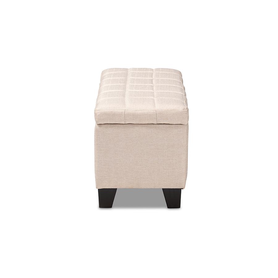 Baxton Studio Fera Modern and Contemporary Beige Fabric Upholstered Storage Ottoman. Picture 5
