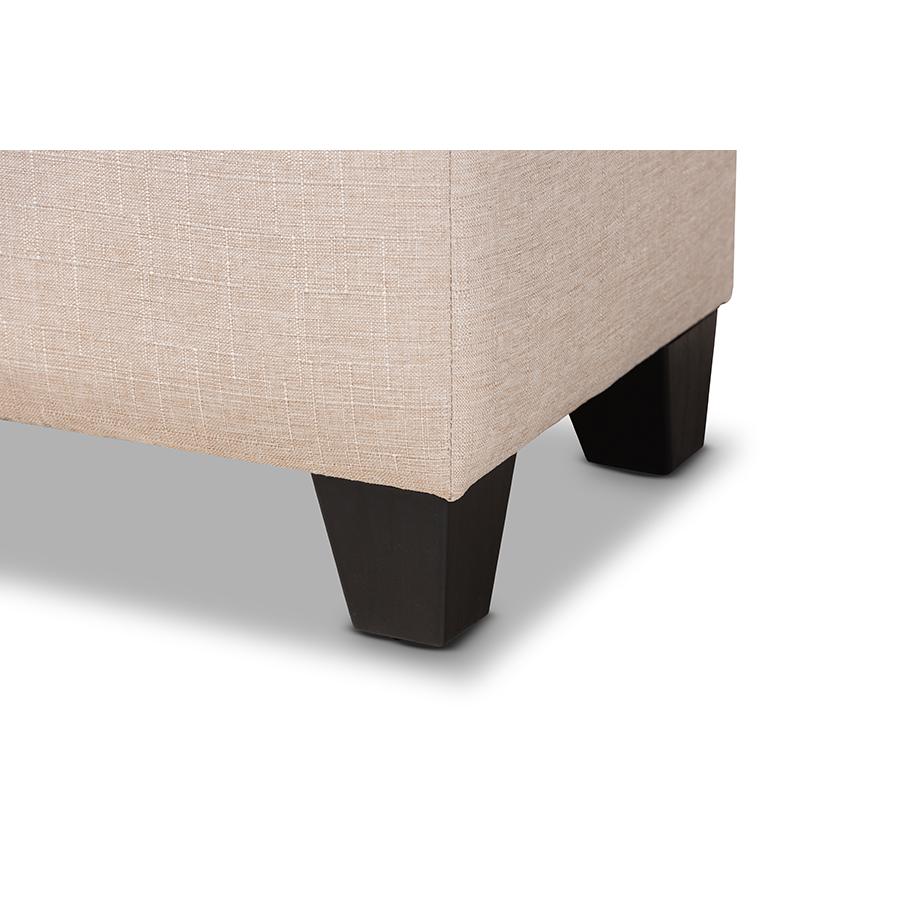 Baxton Studio Fera Modern and Contemporary Beige Fabric Upholstered Storage Ottoman. Picture 8