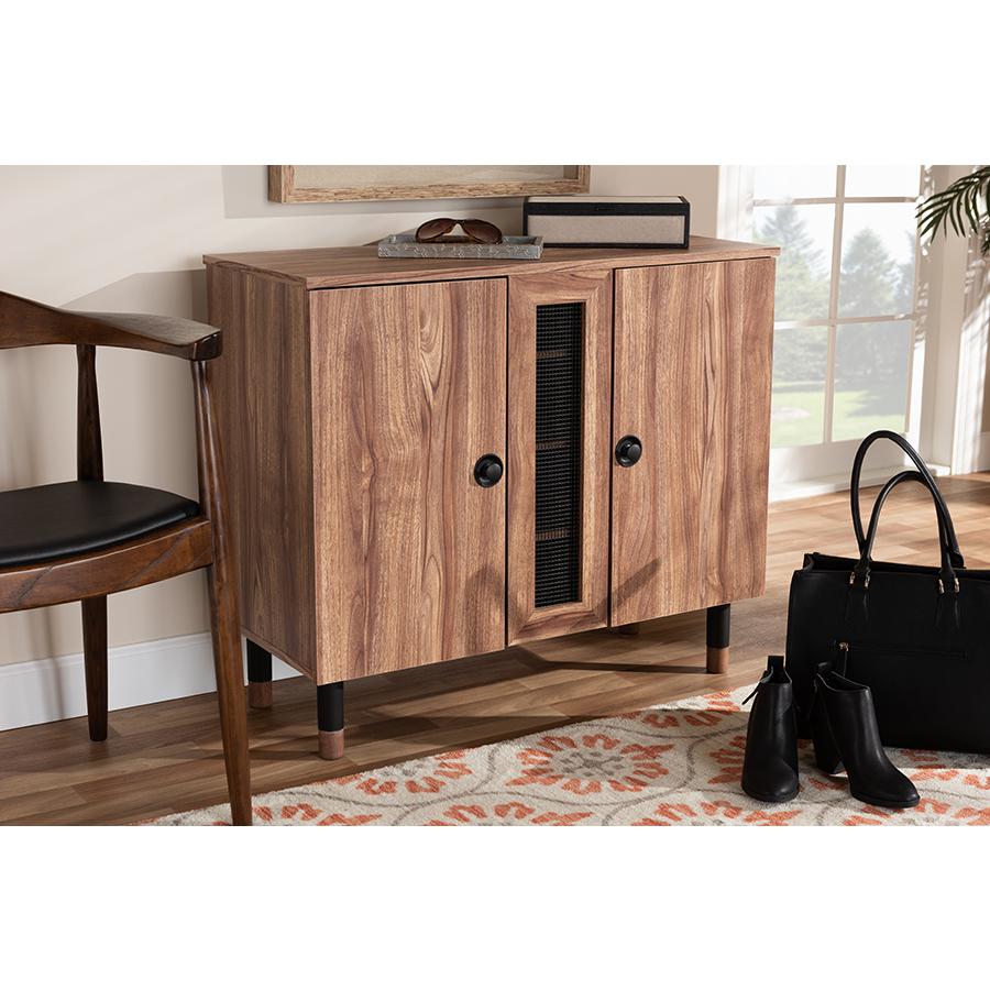 Baxton Studio Valina Modern and Contemporary 2-Door Wood Entryway Shoe Storage Cabinet. Picture 7
