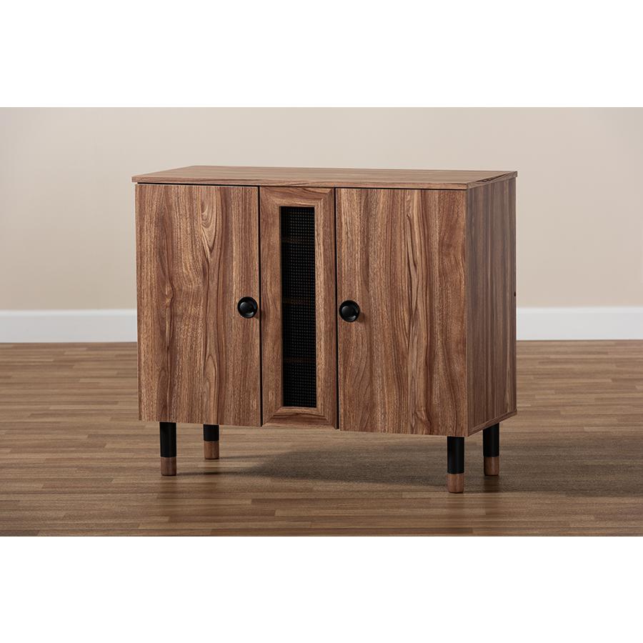 Valina Modern and Contemporary 2-Door Wood Entryway Shoe Storage Cabinet. Picture 9