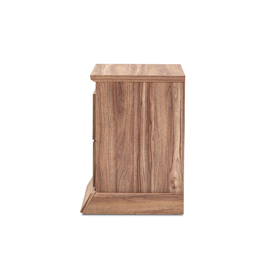 Baxton Studio Ryker Modern and Contemporary Oak Finished 2-Drawer Wood Nightstand. Picture 4