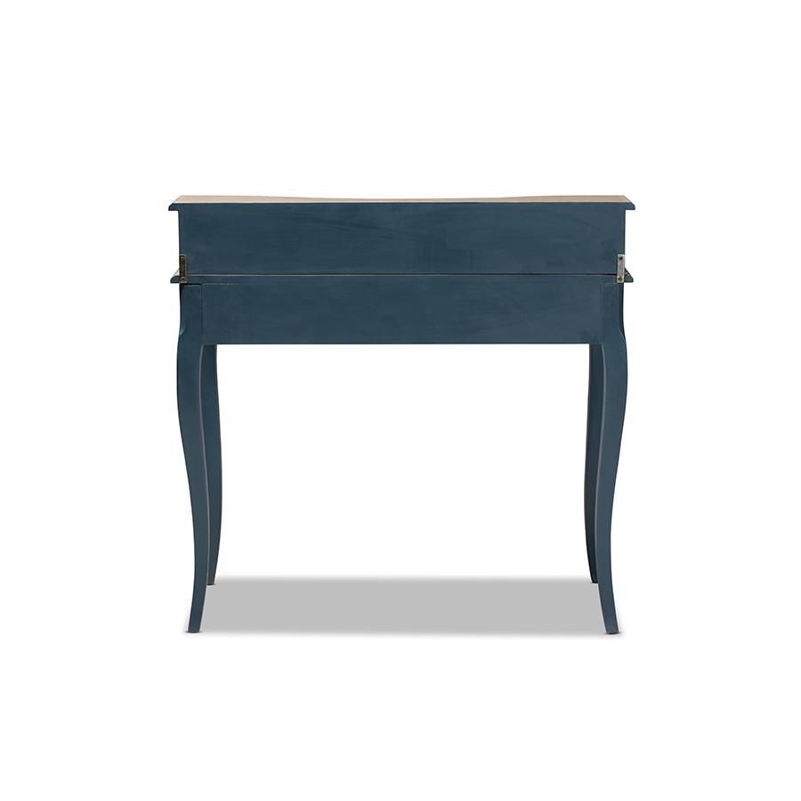 Celestine French Provincial Blue Spruce Finished Wood Accent Writing Desk. Picture 5