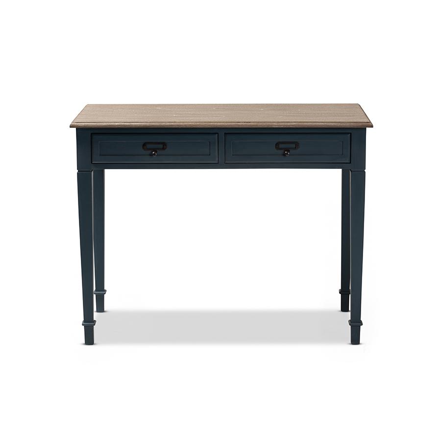Baxton Studio Dauphine French Provincial Spruce Blue Accent Writing Desk. Picture 4