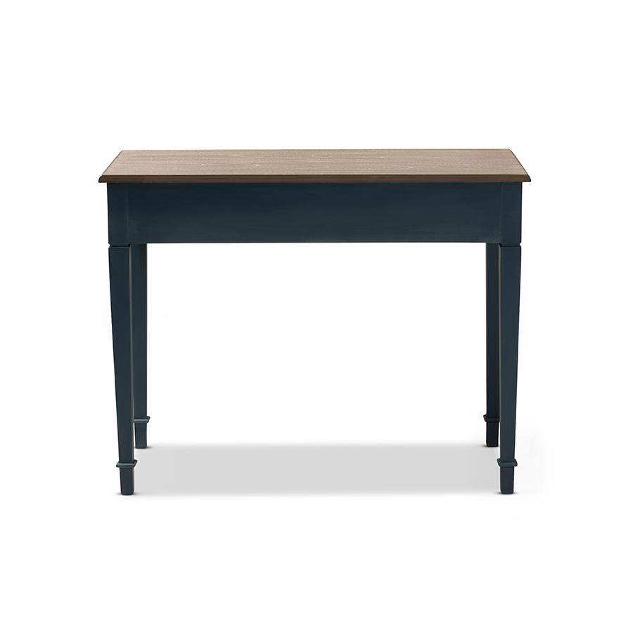 Baxton Studio Dauphine French Provincial Spruce Blue Accent Writing Desk. Picture 6