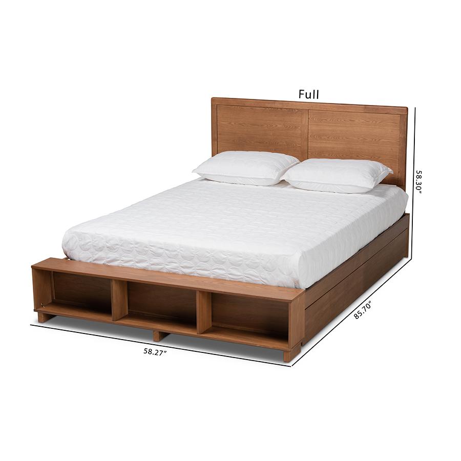 Wood Full Size 4-Drawer Platform Storage Bed with Built-In Shelves. Picture 12
