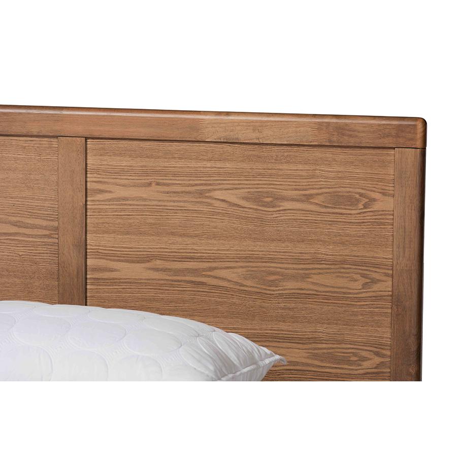 Walnut Brown Finished Wood King Size 3-Drawer Platform Storage Bed. Picture 6
