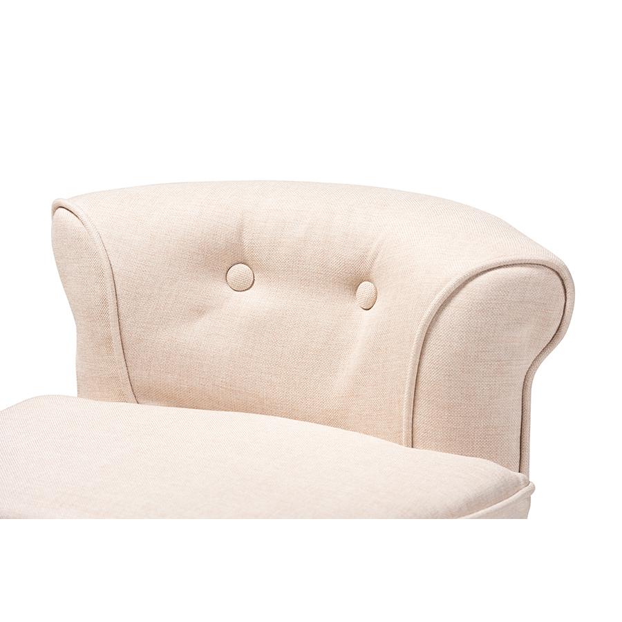 Baxton Studio Cerise Classic and Traditional Small Beige Fabric Upholstered Accent Chair. Picture 6
