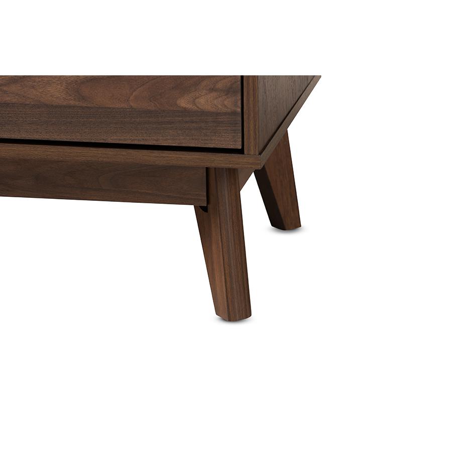 Lena Mid-Century Modern Walnut Brown Finished 6-Drawer Wood Dresser. Picture 6