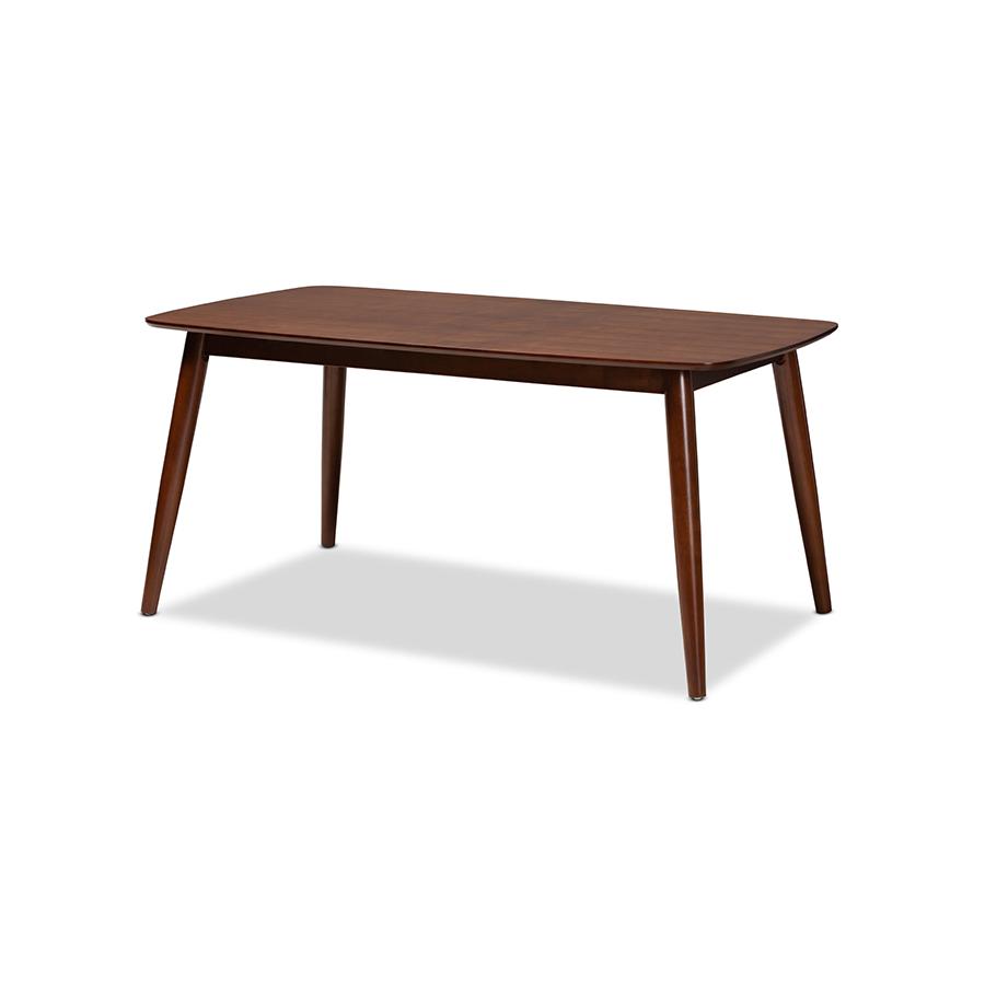 Baxton Studio Edna Mid-Century Modern Walnut Finished Wood Dining Table. Picture 1