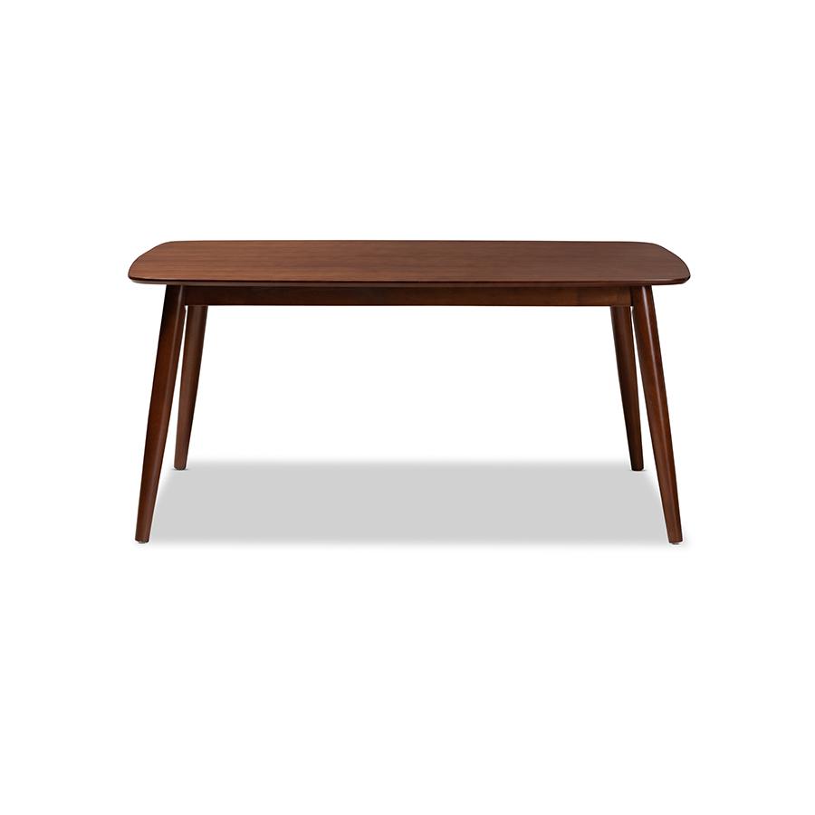 Baxton Studio Edna Mid-Century Modern Walnut Finished Wood Dining Table. Picture 3