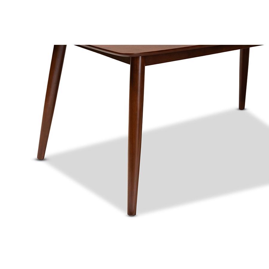 Baxton Studio Edna Mid-Century Modern Walnut Finished Wood Dining Table. Picture 6