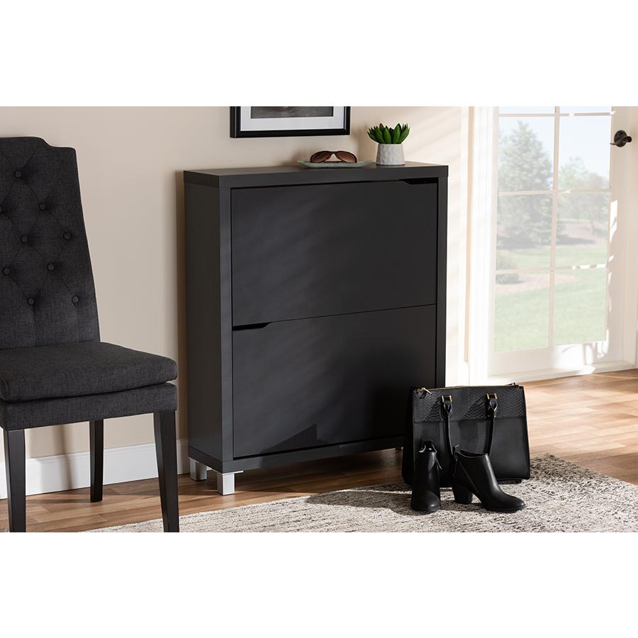 Baxton Studio Simms Modern and Contemporary Dark Grey Finished