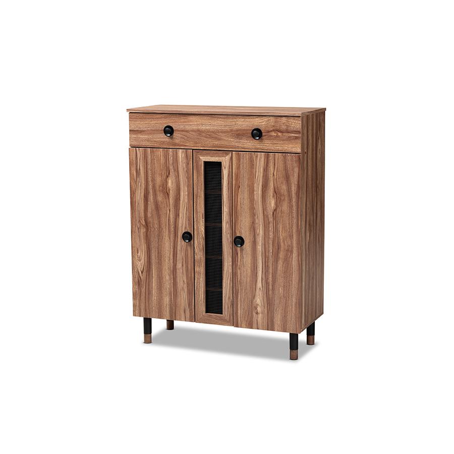 Baxton Studio Valina Modern and Contemporary 2-Door Wood Entryway Shoe Storage Cabinet with Drawer. Picture 1