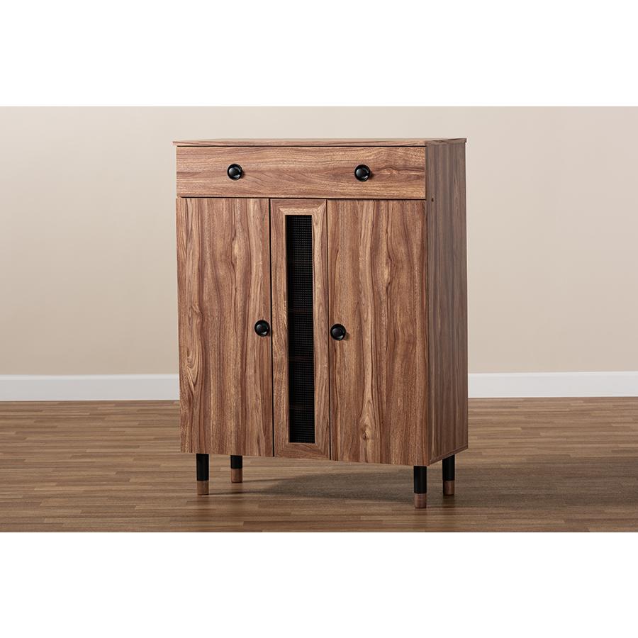 2-Door Wood Entryway Shoe Storage Cabinet with Drawer. Picture 9