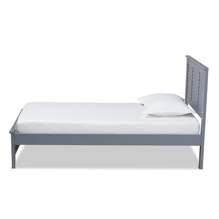 Baxton Studio Adela Modern and Contemporary Grey Finished Wood Twin Size Platform Bed. Picture 3
