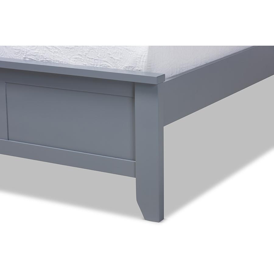 Baxton Studio Adela Modern and Contemporary Grey Finished Wood Twin Size Platform Bed. Picture 6