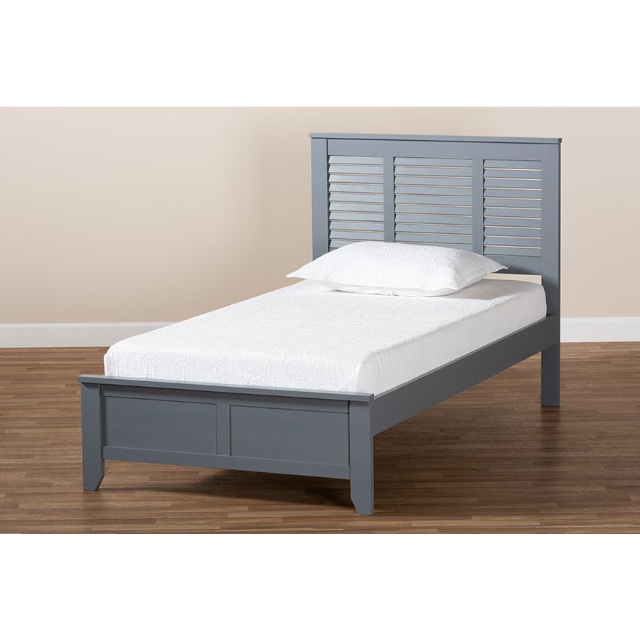 Baxton Studio Adela Modern and Contemporary Grey Finished Wood Twin Size Platform Bed. Picture 8