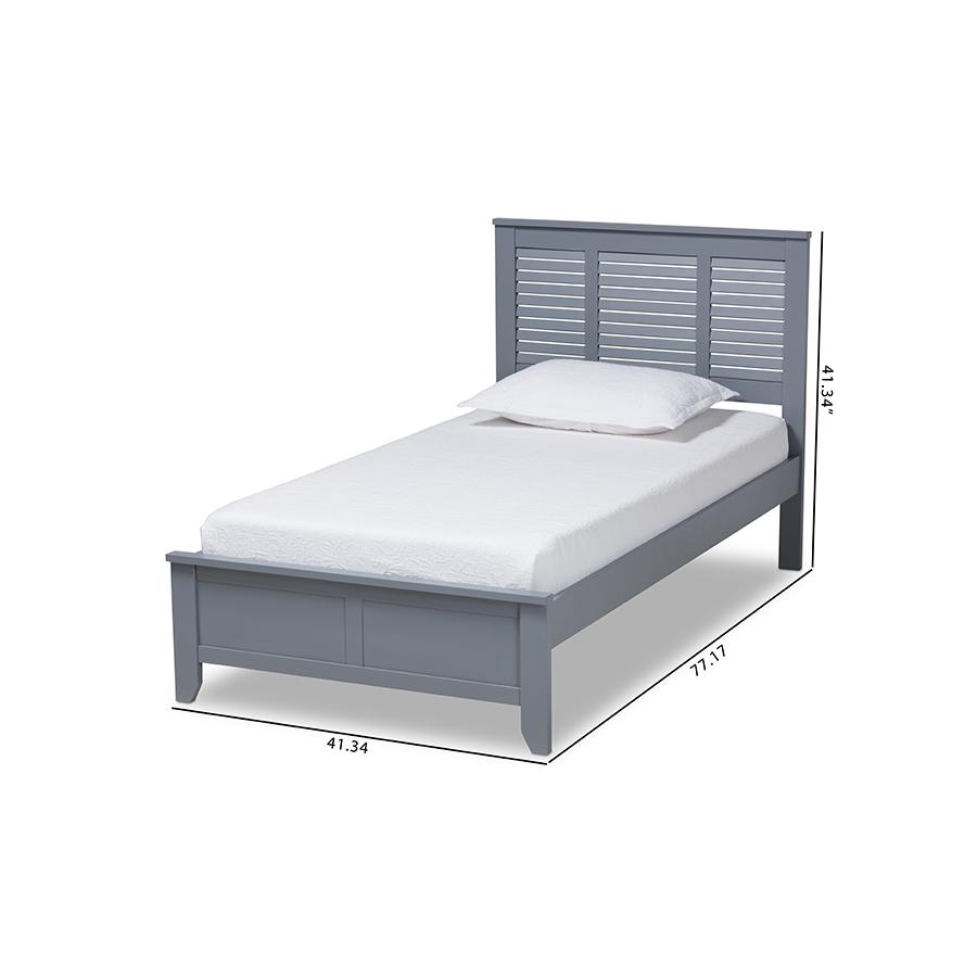 Baxton Studio Adela Modern and Contemporary Grey Finished Wood Twin Size Platform Bed. Picture 9