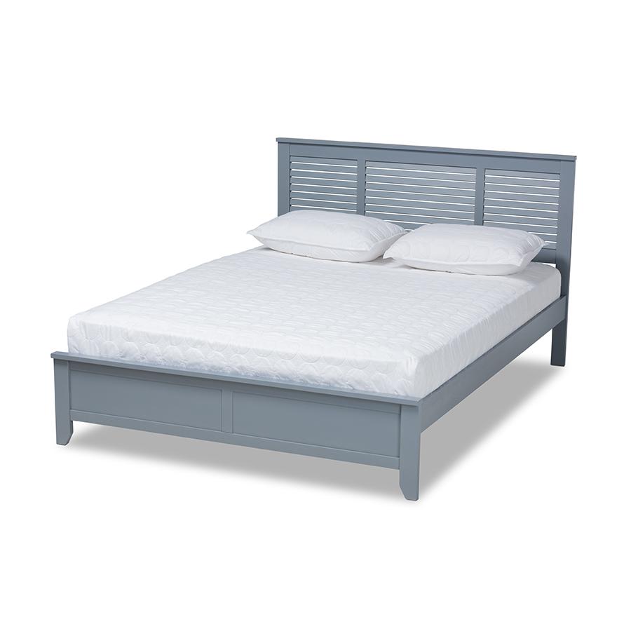 Baxton Studio Adela Modern and Contemporary Grey Finished Wood Full Size Platform Bed. Picture 1