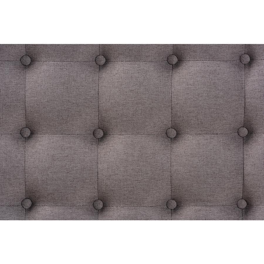 Baxton Studio Alvere Modern and Contemporary Grey Fabric Upholstered Walnut Finished Cocktail Ottoman. Picture 4