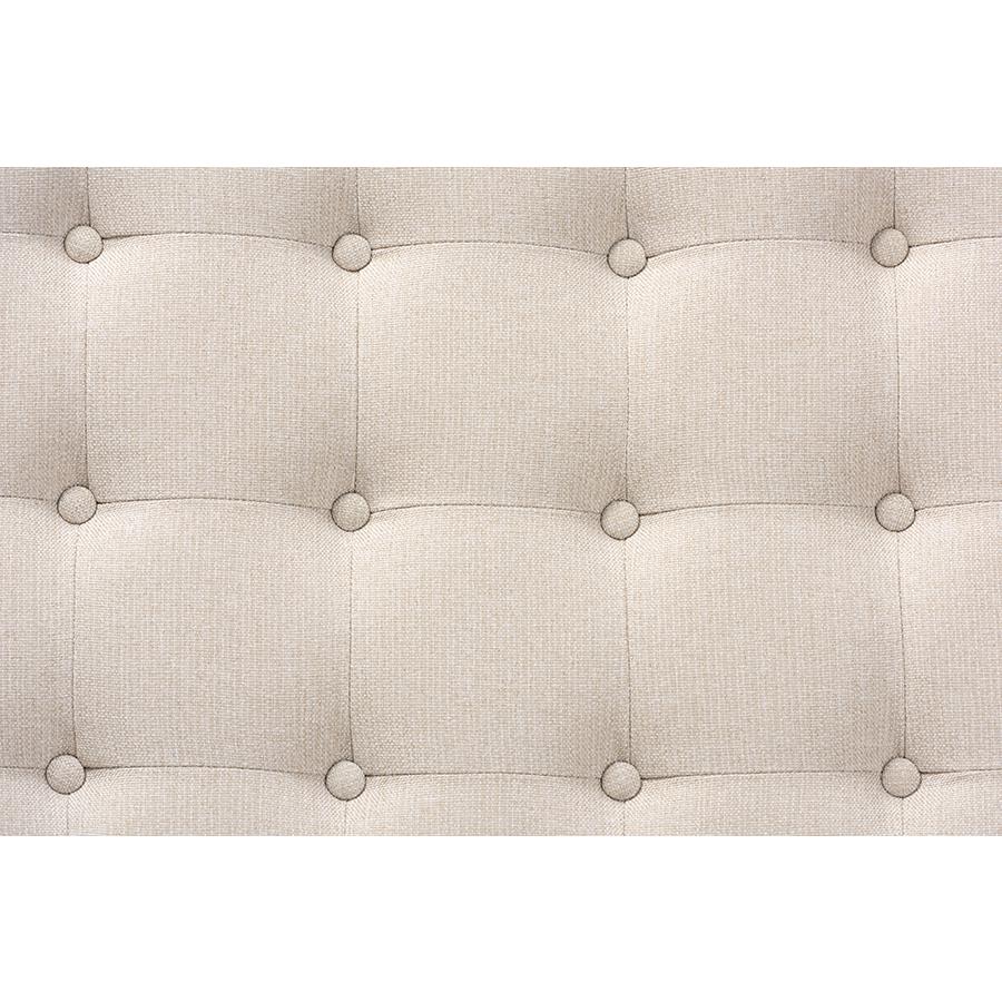 Baxton Studio Alvere Modern and Contemporary Beige Fabric Upholstered Walnut Finished Cocktail Ottoman. Picture 4