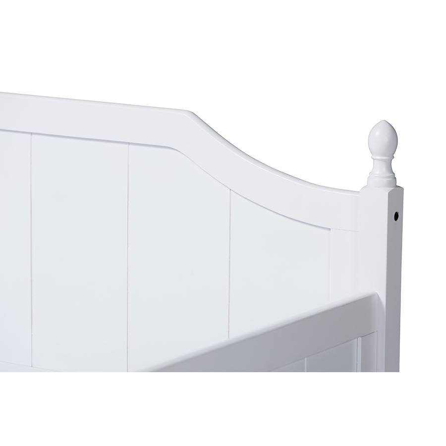 Millie Cottage Farmhouse White Finished Wood Twin Size Daybed with Trundle. Picture 6