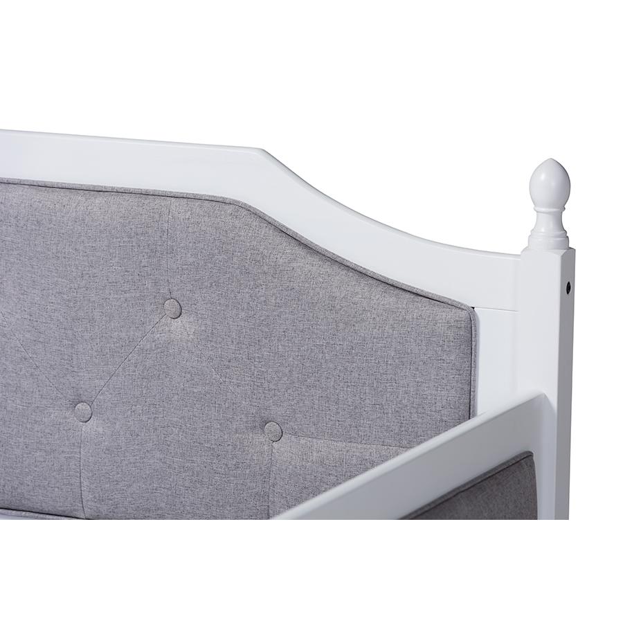 White Finished Wood Twin Size Daybed with Trundle. Picture 6