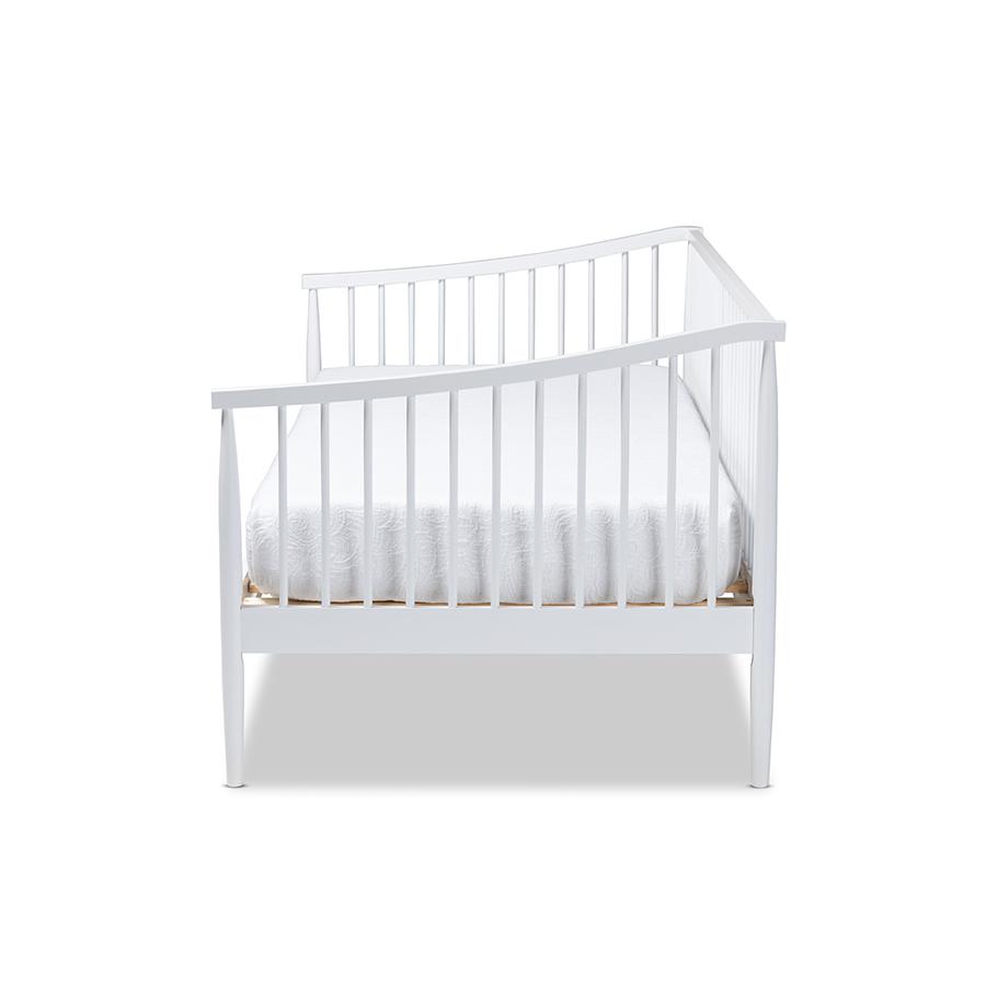 Renata Classic and Traditional White Finished Wood Twin Size Spindle Daybed. Picture 2