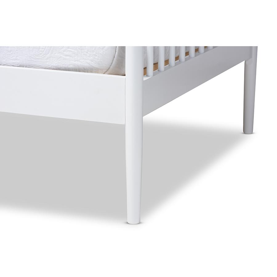 Renata Classic and Traditional White Finished Wood Twin Size Spindle Daybed. Picture 5