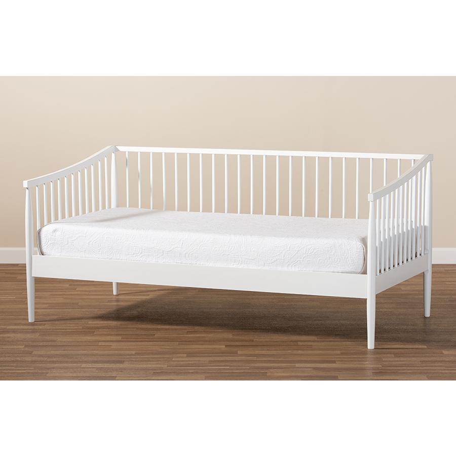 Renata Classic and Traditional White Finished Wood Twin Size Spindle Daybed. Picture 7