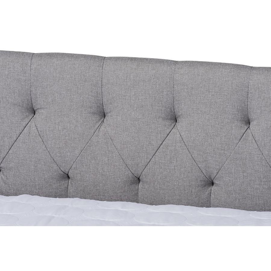 Baxton Studio Delora Modern and Contemporary Light Grey Fabric Upholstered Full Size Daybed. Picture 4
