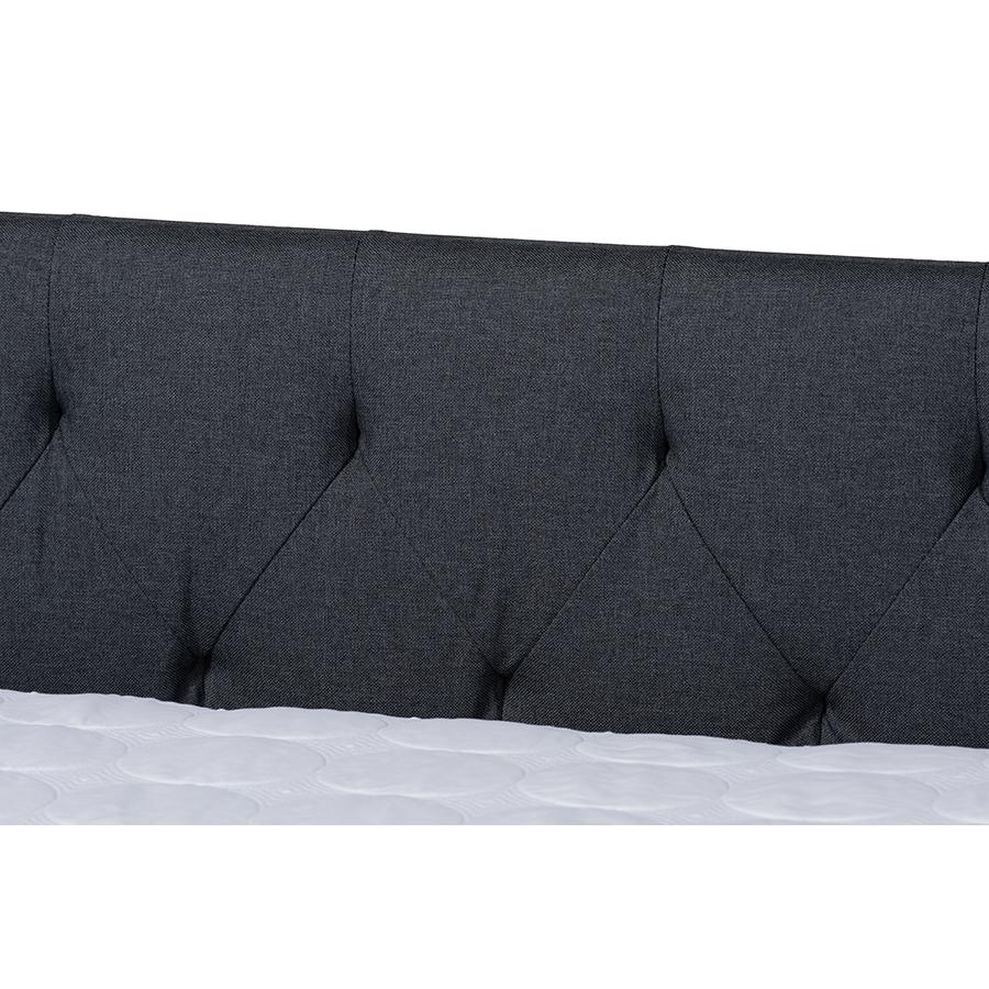 Baxton Studio Haylie Modern and Contemporary Dark Grey Fabric Upholstered Full Size Daybed. Picture 4