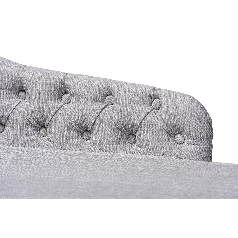 Grey Fabric Upholstered Black Finished Chaise Lounge. Picture 5