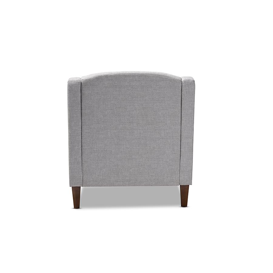 Baxton Studio Leonie Modern and Contemporary Grey Fabric Upholstered Wenge Brown Finished Chaise Lounge. Picture 5