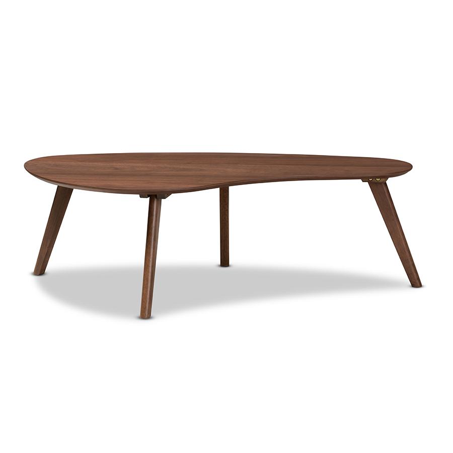 Baxton Studio Scarlette Mid-Century Modern Walnut Finished Coffee Table. Picture 2