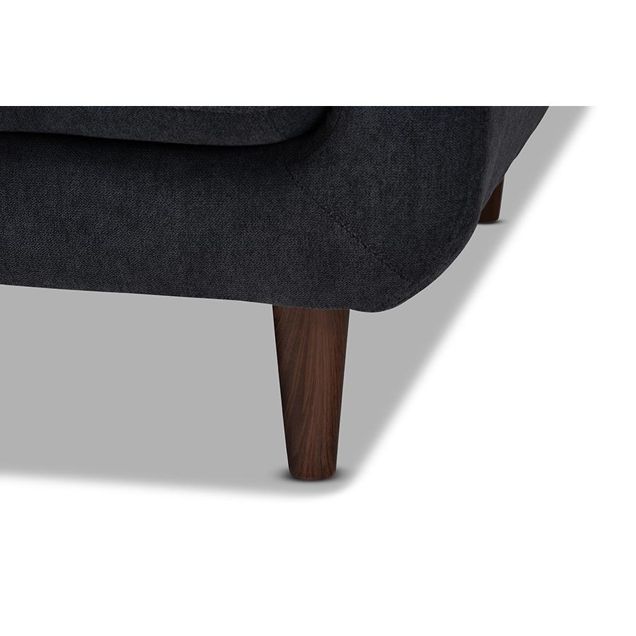 Baxton Studio Allister Mid-Century Modern Dark Grey Fabric Upholstered 2-Piece Living Room Set. Picture 5