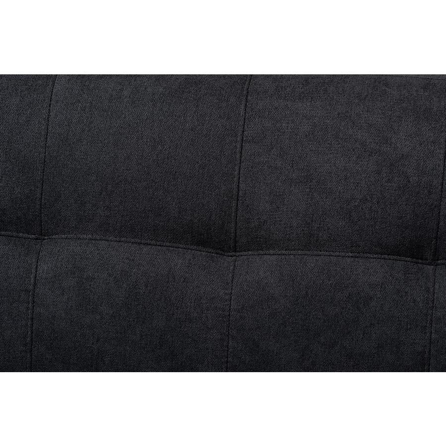 Baxton Studio Allister Mid-Century Modern Dark Grey Fabric Upholstered Sofa. Picture 5