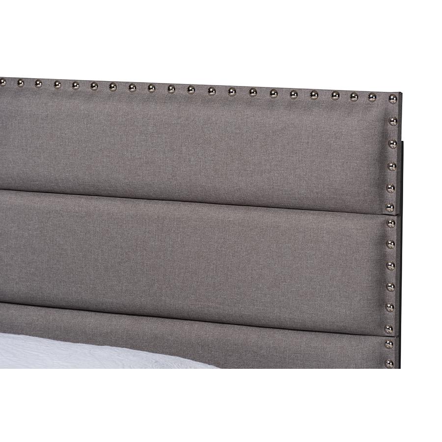 Baxton Studio Ansa Modern and Contemporary Grey Fabric Upholstered Twin Size Bed. Picture 4