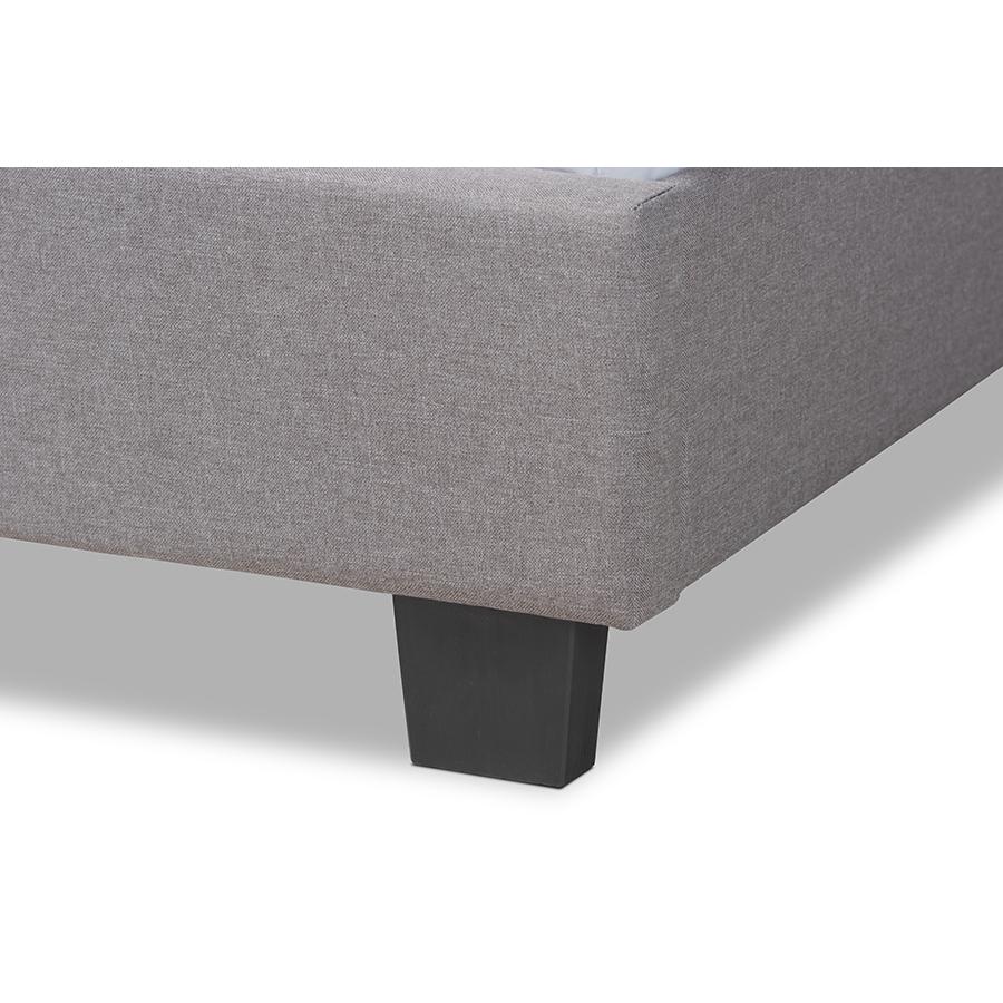 Baxton Studio Ansa Modern and Contemporary Grey Fabric Upholstered Twin Size Bed. Picture 5