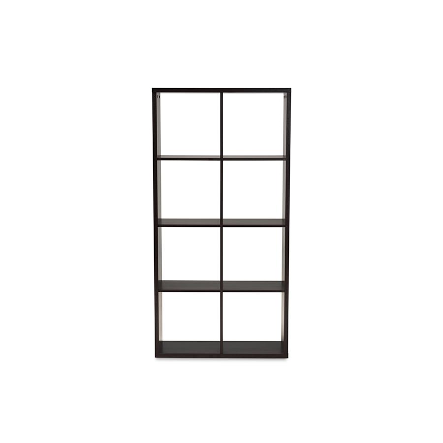 Baxton Studio Janne Modern and Contemporary Dark Brown Finished 8-Cube Multipurpose Storage Shelf. Picture 3